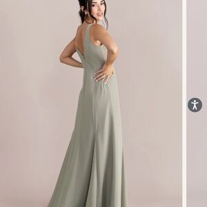 Revelry Silver Sage Nicole Chiffon Dress